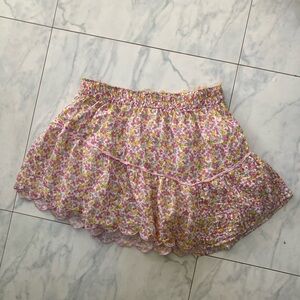 LoveShackFancy Floral Mini Skirt